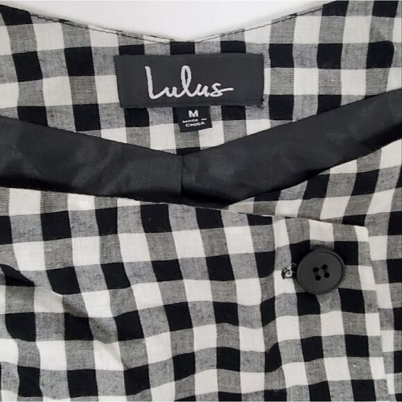 Lulus Check Please Off Shoulder Gingham Dress Nwt - Picture 10 of 12